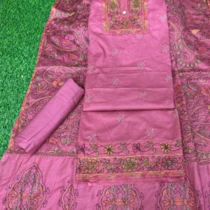 নকশী কাঁথার ড্রেস ০২ – ডিপ পেয়াজ কালার