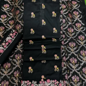 জামদানি স্টাইল ওড়না - Black কালার